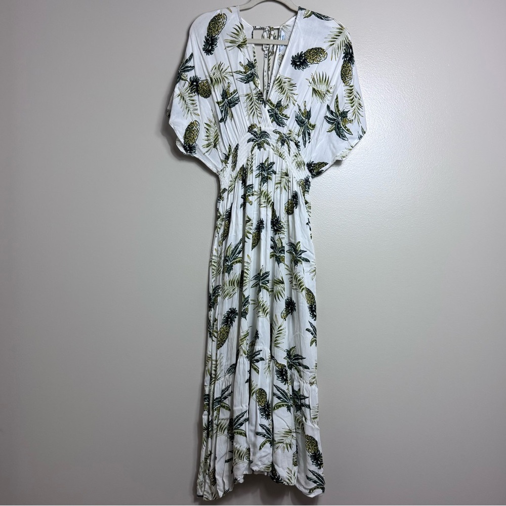 Tropical Print Maxi Dress